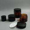 Frasco cremero en vidrio, color ambar de 50ml
